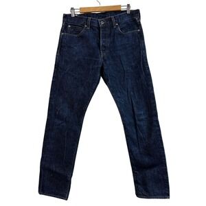 Wallace Barnes Men 32x32 Jeans Indigo Blue Straight Selvedge Denim USA